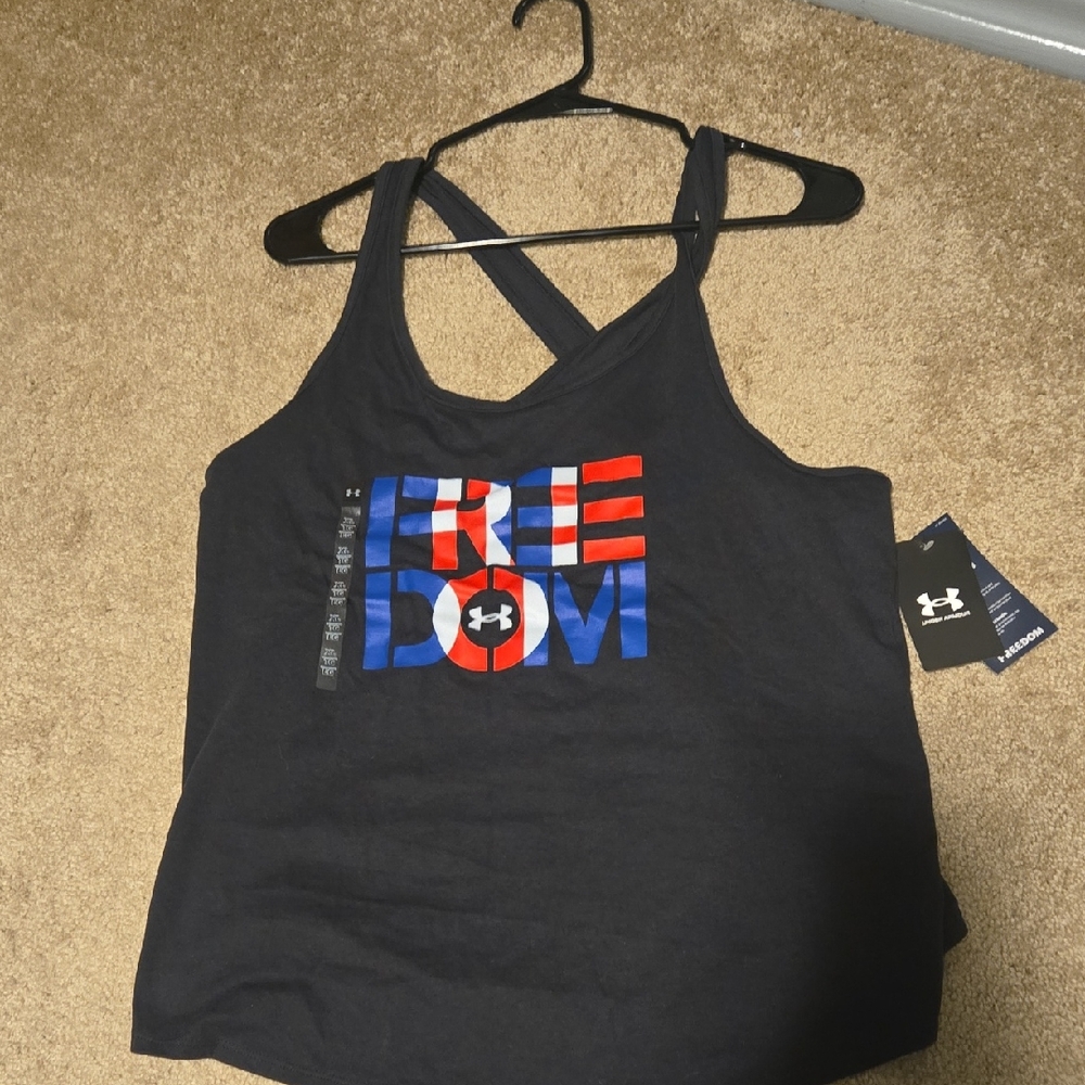 Under Armour Women's Black Tank with Freedom Graphic